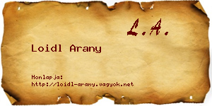 Loidl Arany névjegykártya